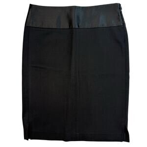 Theory Rokita Women's Size 4 Black Pencil Skirt Stretch Wool Side Zip